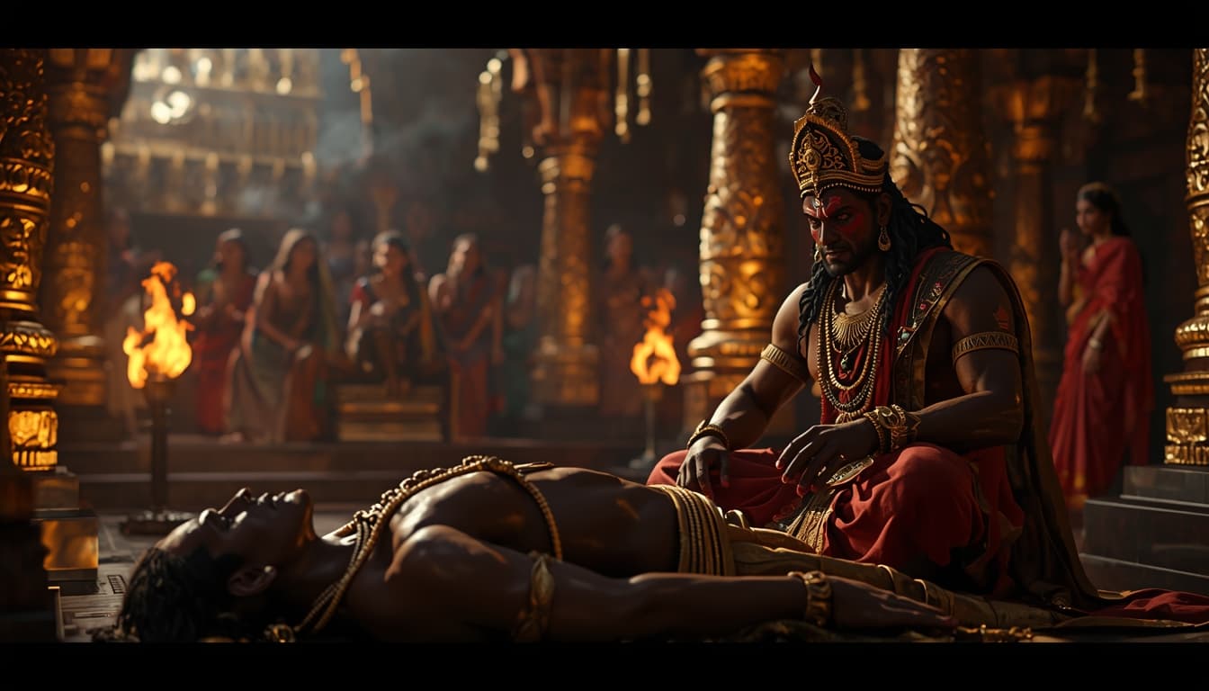 Featured cover for: Lanka Kand Part 6 | Ravana Enters — The war intensifies as Meghnath unleashes his full power, but Lakshman rises to end him. Ravana prepares for his final battle.