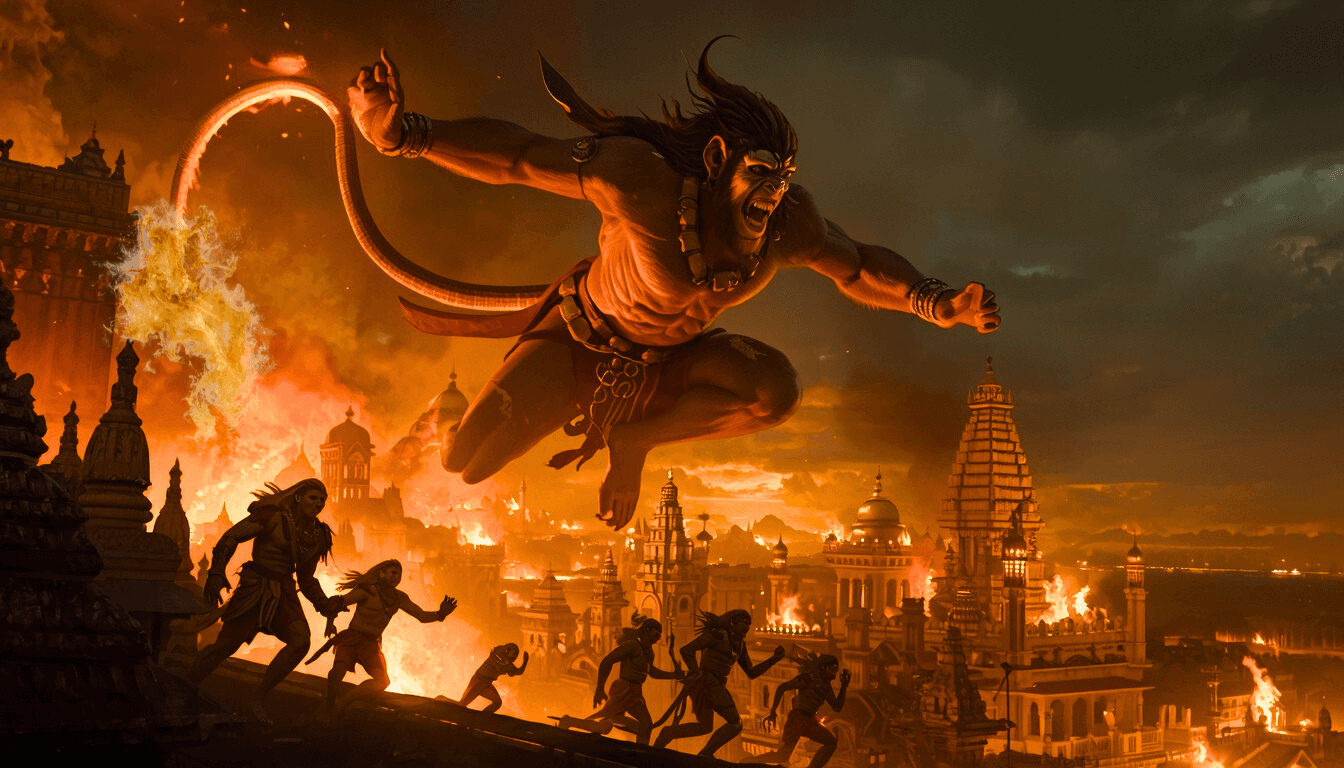 Featured cover for: Sundar Kand Part 3 | Starting of Fire — Hanuman’s patience ends, Ashoka Vatika burns and Lanka learns what happens when they hurt a messanger.